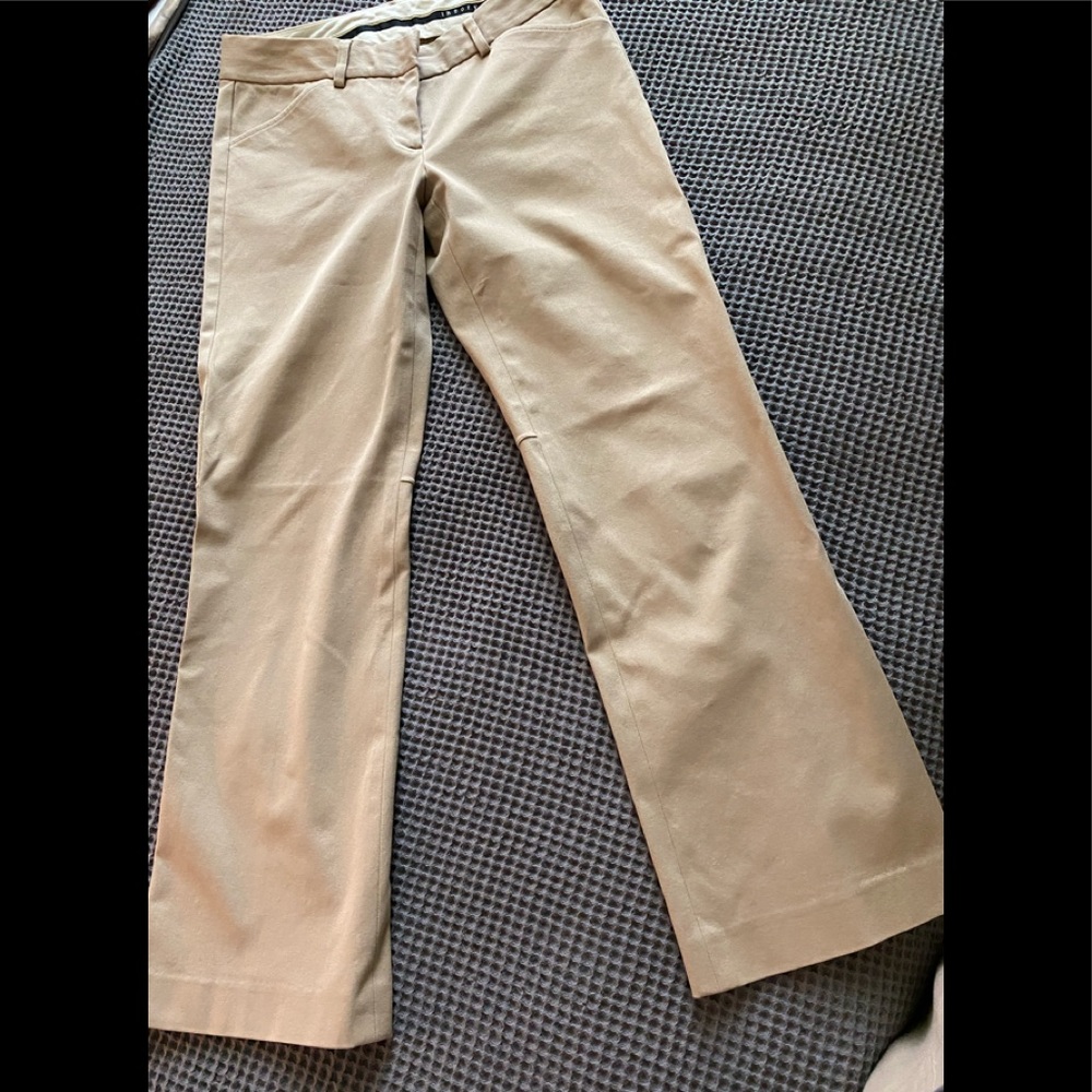 Theory khaki stretch cropped pants